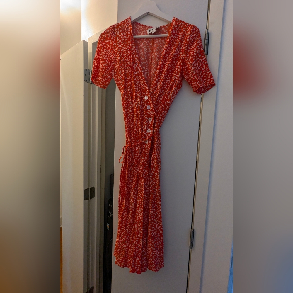 Rouje Red Floral Wrap Dress